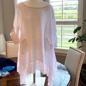 NWT white linen top